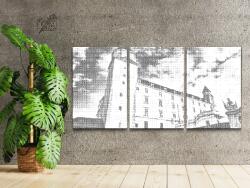  PontPöttyöző - Pozsonyi vár 2 (3 db-os készlet) Méret: 40x60cm (3db), Keretezés: Keret nélkül (csak a vászon), Szín: Fekete