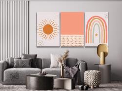 Festés számok szerint - Boho (3 db-os készlet) Méret: 40x60cm (3db), Keretezés: Műanyagtáblával