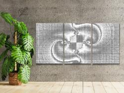 PontPöttyöző - Absztrakt dizájn (3 db-os készlet) Méret: 30x40cm (3db), Keretezés: Műanyagtáblával, Szín: Zöld