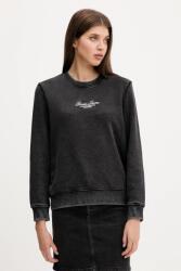 Guess Jeans pamut melegítőfelső fekete, nyomott mintás, W5YQ28 KCPR1 - fekete M