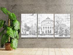 PontPöttyöző - Román Athenaeum Méret: 40x60cm (3db), Keretezés: Keret nélkül (csak a vászon), Szín: Fekete