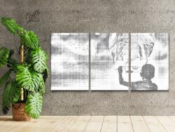 PontPöttyöző - Repülő lámpás (3 db-os készlet) Méret: 40x60cm (3db), Keretezés: Keret nélkül (csak a vászon), Szín: Zöld