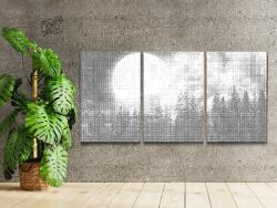 PontPöttyöző - Telihold az erdő felett (3 részes sorozat) Méret: 40x60cm (3db), Keretezés: Keret nélkül (csak a vászon), Szín: Fekete