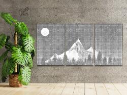 PontPöttyöző - Hegyek éjjel (3 db-os készlet) Méret: 40x60cm (3db), Keretezés: Keret nélkül (csak a vászon), Szín: Zöld