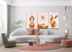 Gyémánt kirakó - Boho 2 (3 db-os készlet) Méret: 20x30cm (3db), Keretezés: Keret nélkül (csak a vászon), Gyémántok: Négyzet alakú