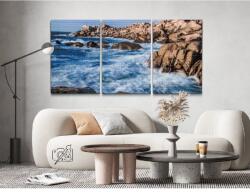  Gyémánt kirakó - Sziklás part (3 db-os készlet) Méret: 40x60cm (3db), Keretezés: Keret nélkül (csak a vászon), Gyémántok: Négyzet alakú