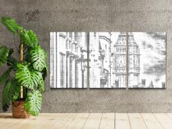 PontPöttyöző - Big Ben 2 (3 db-os készlet) Méret: 40x60cm (3db), Keretezés: Kartonlemezen, Szín: Kék