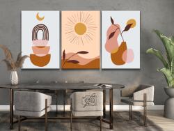 Festés számok szerint - Boho 2 (3 db-os készlet) Méret: 40x60cm (3db), Keretezés: Keret nélkül (csak a vászon)