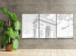 PontPöttyöző - Diadalív (3 db-os készlet) Méret: 30x40cm (3db), Keretezés: Keret nélkül (csak a vászon), Szín: Kék