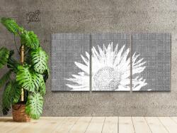 PontPöttyöző - Napraforgó kék éggel (3 db-os készlet) Méret: 40x60cm (3db), Keretezés: Műanyagtáblával, Szín: Fekete