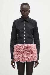 AMBUSH pamut ing Fitted Pearl Button Shirt galléros, fekete, regular, 12115377 - fekete 38