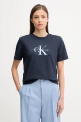 Calvin Klein Jeans pamut póló sötétkék, LV047B865G - sötétkék S