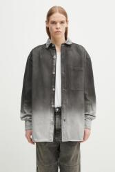 Marcelo Burlon farmering Gradient Denim Overshirt Black White férfi, galléros, szürke, relaxed, CMYE01DS25DEN0011001 - szürke L