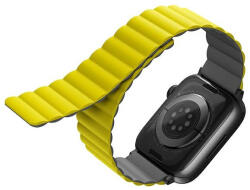 UNIQ Revix óraszíj Apple Watch Series 1-8/SE/SE2/Ultra 42/44/45/49mm Reversible Magnetic, sárga-szürke