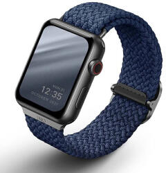 UNIQ óraszíj Aspen Apple Watch 44/42/45 mm Series 1/2/3/4/4/5/6/7/8/9/SE/SE2 fonott, kék