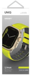 UNIQ óraszíj Linus Apple Watch Series 1/2/3/4/4/5/6/7/8/9/SE/SE2/Ultra/Ultra 2 42/44/45/49mm Airosoft szilikon, sárga, zöld