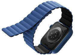 UNIQ Revix óraszíj Apple Watch Series 1-8/SE/SE2/Ultra 42/44/45/49mm Reversible Magnetic tok, fekete-kék
