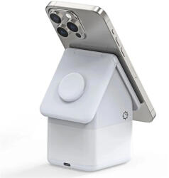 DUZZONA W20 15W 4in1 indukciós töltő iPhone/AirPods/Apple Watch éjszakai lámpával, fehér