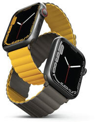 UNIQ Revix óraszíj Apple Watch Series 1-8/SE/SE2/Ultra 42/44/45/49mm Reversible Magnetic mustard-khaki