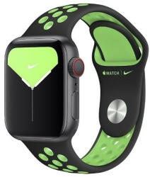 Apple eredeti Apple Watch MXQW2FE/A 38/40/41mm Nike Sport óraszíj, fekete-zöld