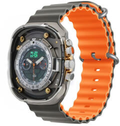 DEVIA óraszíj Deluxe Sport6 Apple Watch 38mm/ 40mm/ 41mm, szürke, narancssárga