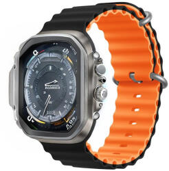 DEVIA óraszíj Deluxe Sport6 Apple Watch 42mm/ 44mm/ 45mm/ 49mm, fekete, narancssárga