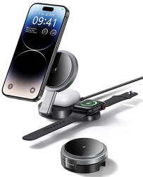USAMS Foldable 3in1 15W vezeték nélküli töltő Phone/Apple Watch/Airpods, fehér