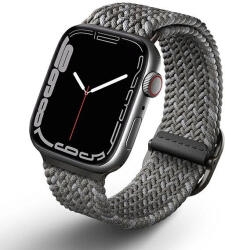 UNIQ óraszíj Aspen Apple Watch 44/42/45 mm Series 1/2/3/4/4/5/6/7/8/9/SE/SE2 fonott, szürke
