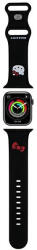 Hello Kitty Silicone Kitty Head óraszíj Apple Watch 42/44/45/49mm tok, fekete