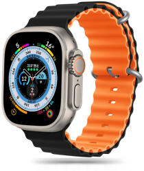 Tech-Protect ÓRASZÍJ ICONBAND Apple Watch 4/5/6/7/8/9/SE/ULTRA 1/2 (42/44/45/49 MM), fekete-NARANCS