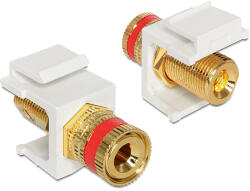 Delock Keystone szorító szerelvény menetes anya, piros