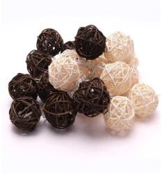 Iris 4616384 Gömb alakú fonott/rattan/4m/fehér + barna/20db LED-es/3xAA elemes fénydekoráció (MEN-R1-22280)