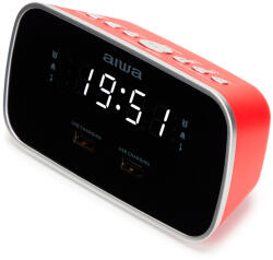 Aiwa CRU-19RD Ébresztőórás Rádió - Stílus és Funkcionalitás a Kényelmes Reggelért, piros színben