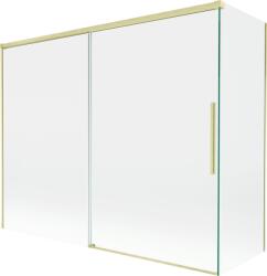 Mexen Rox kétszárnyú, eltolható fürdőszobai válaszfal 190 + 90 x 150 cm, átlátszó, arany kefe - 8C9-190-090-55-00 (8C9-190-090-55-00)