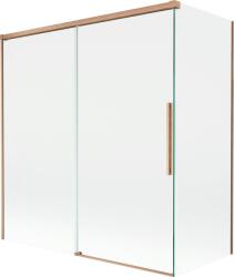 Mexen Rox 2-szárnyú tolóajtós fürdőszobai fal 150 + 70 x 150 cm, átlátszó, kefe réz - 8C9-150-070-65-00 (8C9-150-070-65-00)