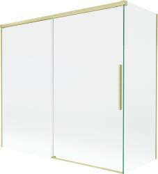 Mexen Rox kétszárnyú, csúsztatható fürdőkád paraván 170 + 70 x 150 cm, átlátszó, arany szálcsiszolt - 8C9-170-070-55-00 (8C9-170-070-55-00)