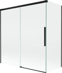 Mexen Rox 2-paneles, toló, kádparaván 150 + 70 x 150 cm, átlátszó, fekete - 8C9-150-070-70-00 (8C9-150-070-70-00)