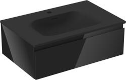 Mexen Orio 70 cm-es fürdőszobaszekrény Vela mosdókagylóval, 1 fiók, fényes fekete/mat fekete - 91A10-07023-1-BF70-W23M71 (91A10-07023-1-BF70-W23M71)