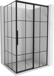 Mexen Rox jobbra toló zuhanykabin 150 x 75 cm, fekete rács, fekete - 8C2-150-075-70-77-P (8C2-150-075-70-77-P)