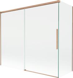 Mexen Rox kétszárnyú, 2-szárnyú tolóajtós 180 + 80 x 150 cm-es átlátszó kádparaván, kefélt réz - 8C9-180-080-65-00 (8C9-180-080-65-00)