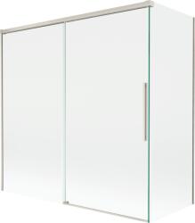 Mexen Rox kétszárnyas, toló rendszerű kádparaván 160 + 70 x 150 cm, átlátszó, szálcsiszolt nikkel - 8C9-160-070-97-00 (8C9-160-070-97-00)