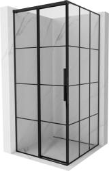 Mexen Rox tolóajtós zuhanykabin bal 100 x 100 cm, fekete rács, fekete - 8C2-100-100-70-77-L (8C2-100-100-70-77-L)