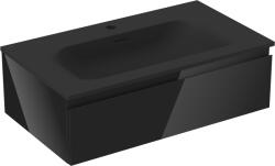 Mexen Orio 80 cm-es fürdőszobaszekrény Velával, 1 fiók, fekete fényes/fekete matt - 91A10-08023-1-BF70-W23M71 (91A10-08023-1-BF70-W23M71)