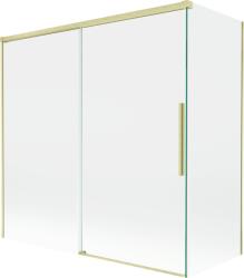 Mexen Rox 2-szárnyú kádparaván, tolható 160 + 80 x 150 cm, átlátszó, arany szálcsiszolt - 8C9-160-080-55-00 (8C9-160-080-55-00)