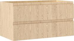 Mexen Rivel fürdőszobai szekrény mosdóhoz 90 cm, 2 fiók, bordázott, tölgy - 91A20-09047-2-BFF81 (91A20-09047-2-BFF81)