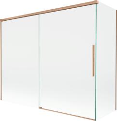 Mexen Rox 2-szárnyú tolóajtós fürdőkád paraván 190 + 80 x 150 cm, átlátszó, kefélt réz - 8C9-190-080-65-00 (8C9-190-080-65-00)
