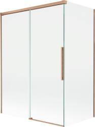 Mexen Rox kádparaván, 2 szárnyú toló, 120 + 70 x 150 cm, átlátszó, kefe réz - 8C9-120-070-65-00 (8C9-120-070-65-00)