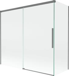 Mexen Rox kétszárnyú, eltolható fürdőszobai paraván 170 + 75 x 150 cm, átlátszó, fémszürke - 8C9-170-075-95-00 (8C9-170-075-95-00)