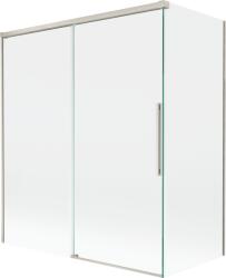 Mexen Rox kétszárnyú, 140 + 70 x 150 cm-es toló zuhanyfal, átlátszó, kefélt nikkel - 8C9-140-070-97-00 (8C9-140-070-97-00)