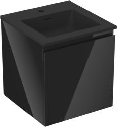 Mexen Orio fürdőszobai szekrény 45 cm mosdóval Otis, 1 fiókos, fényes fekete/matt fekete - 91A10-04547-1-BF70-W18M71 (91A10-04547-1-BF70-W18M71)